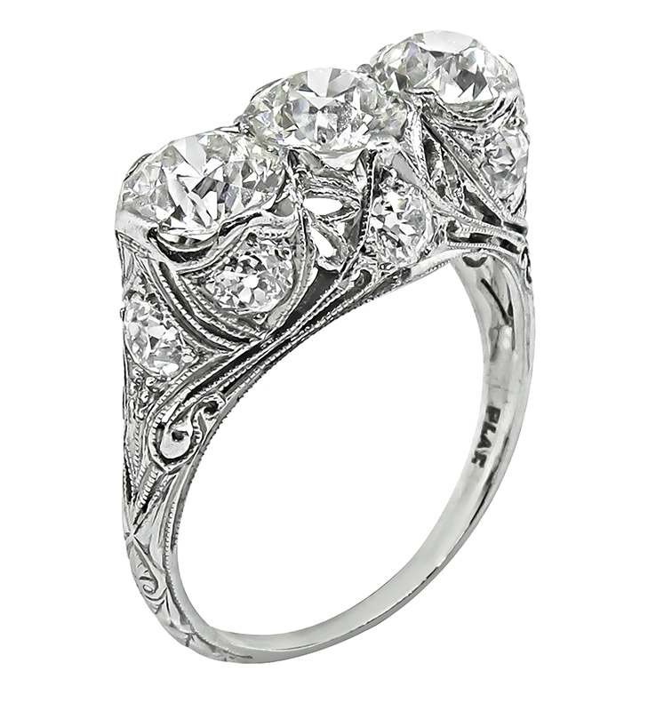 Edwardian 2.30ct Diamond Three Stone Ring