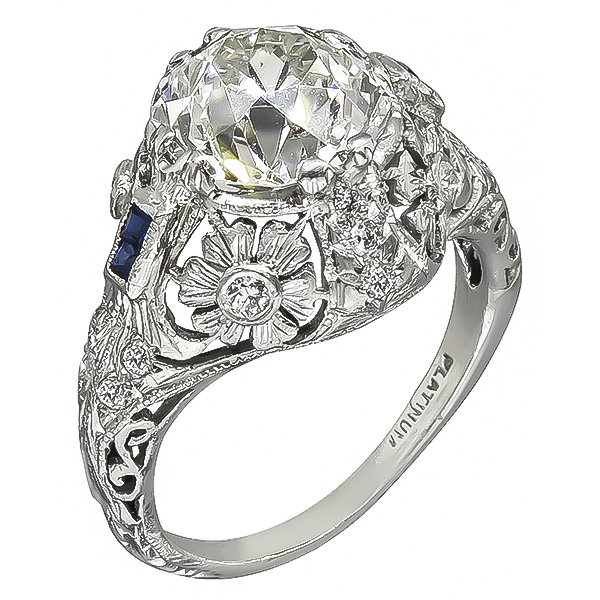 2.76ct Diamond Art Deco Engagement Ring