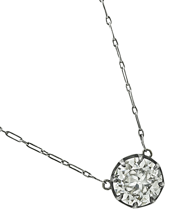 Vintage 2.80ct Diamond Pendant Necklace