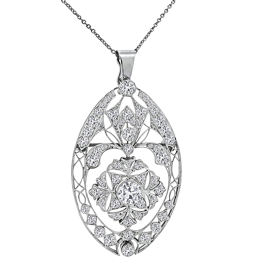 Art Deco 3.00cttw Diamond Pin / Pendant