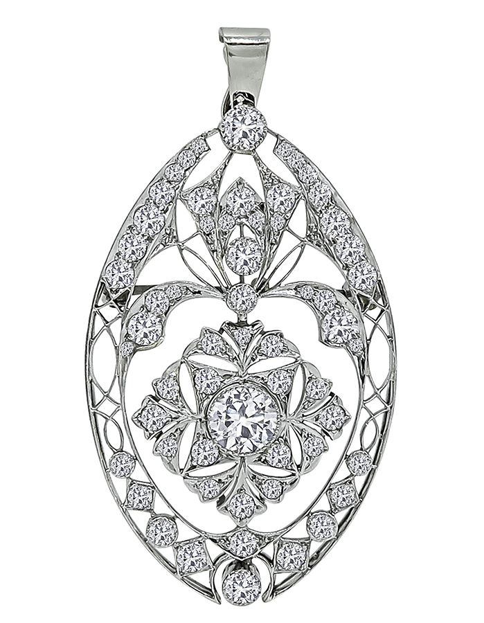 Art Deco 3.00cttw Diamond Pin / Pendant