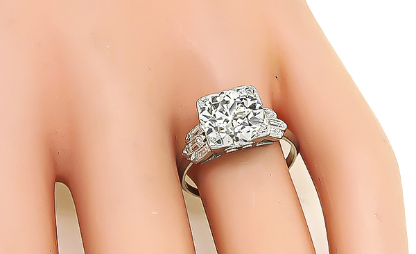 Art Deco 3.03ct Diamond Engagement Ring