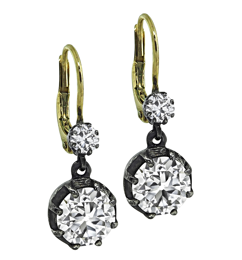 Vintage 3.33ct Diamond Earrings