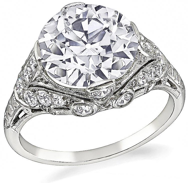 Vintage 3.59ct Diamond Engagement Ring