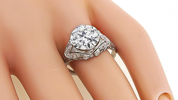 Vintage 3.59ct Diamond Engagement Ring