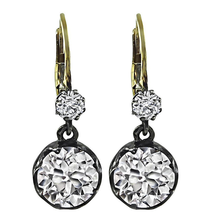 Victorian 3.82ct Diamond Earrings