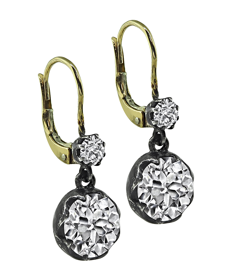 Victorian 3.82ct Diamond Earrings