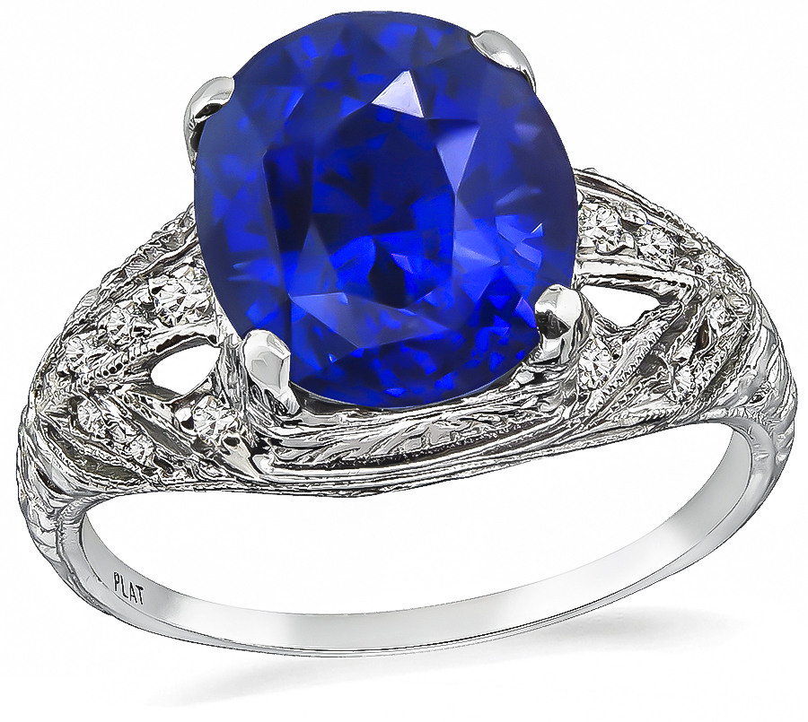 Vintage 5.04ct Sapphire Engagement Ring
