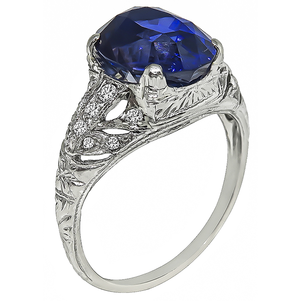 Vintage 5.04ct Sapphire Engagement Ring