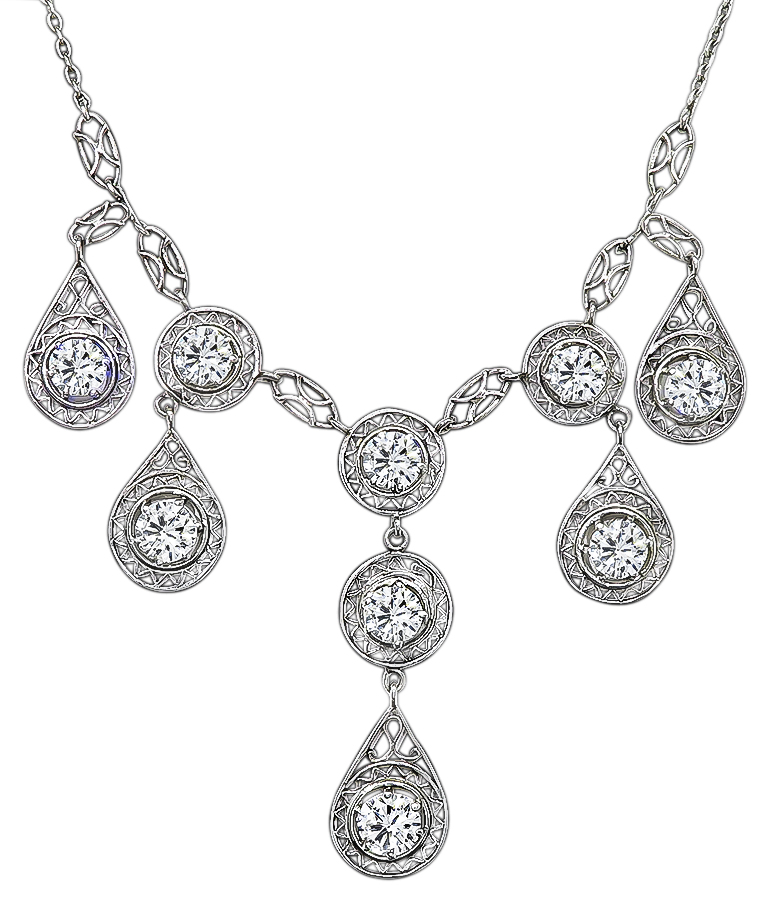 Vintage 5.09ct Diamond Necklace
