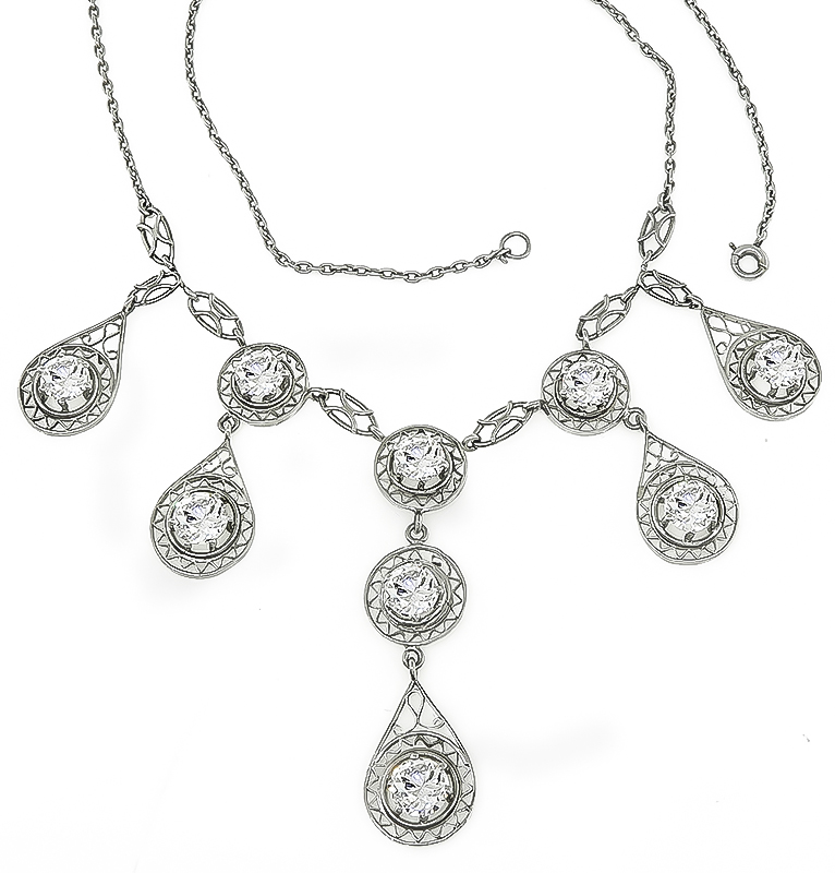 Platinum 5.09ct Diamond Necklace