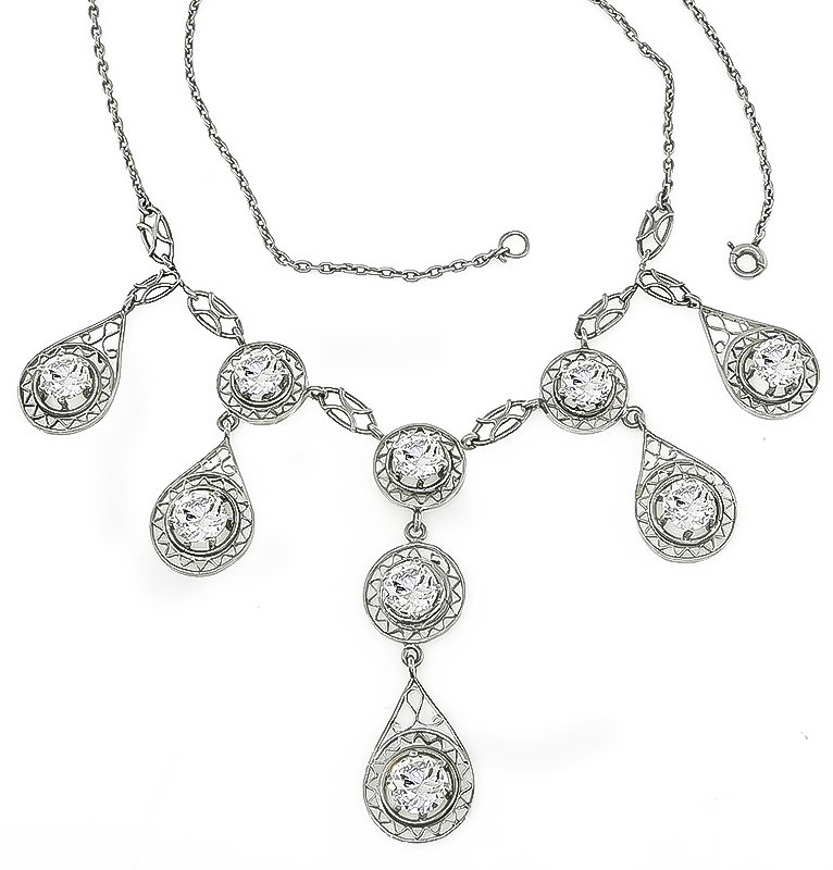 Vintage 5.09ct Diamond Necklace