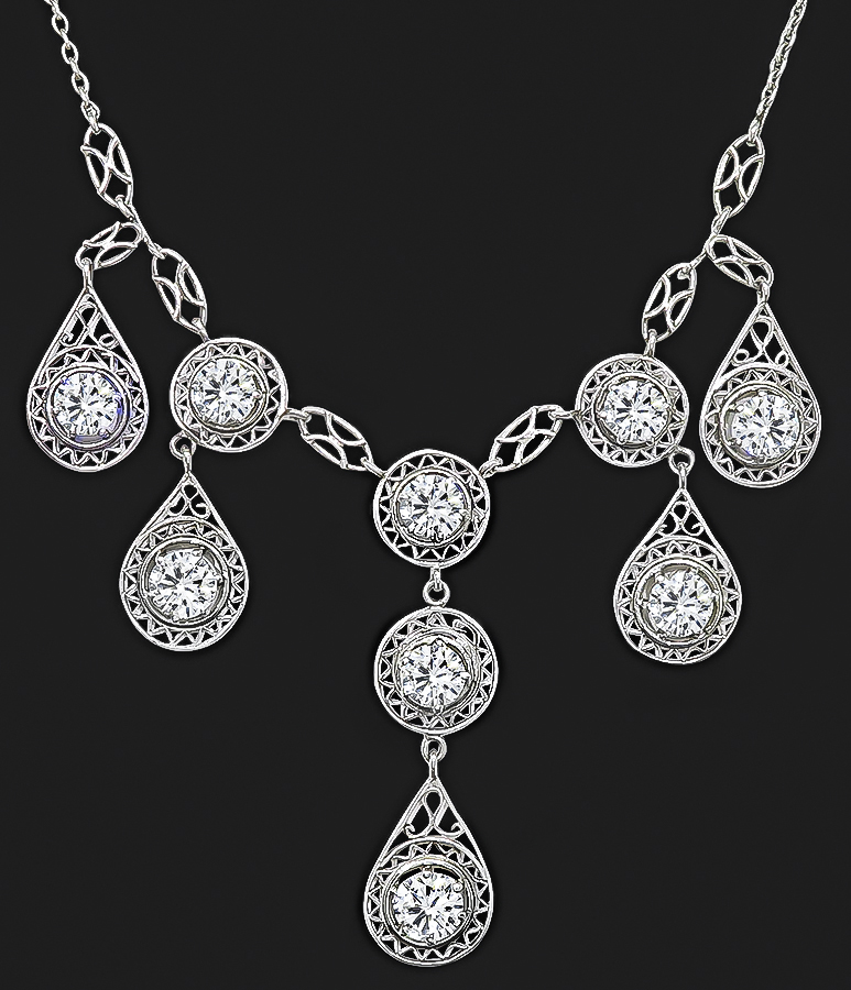 Vintage 5.09ct Diamond Necklace