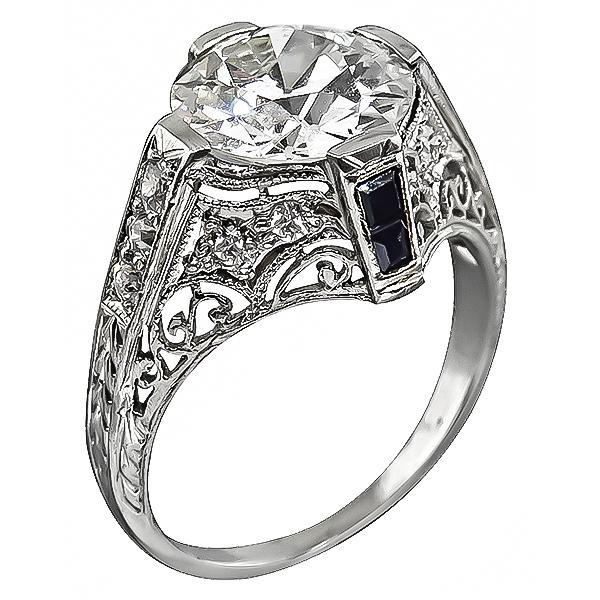 Vintage GIA Certified 2.52ct Diamond Engagement Ring