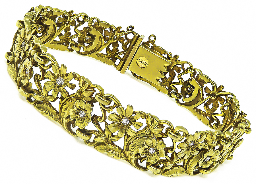 Vintage 0.40ct Diamond Gold Bracelet