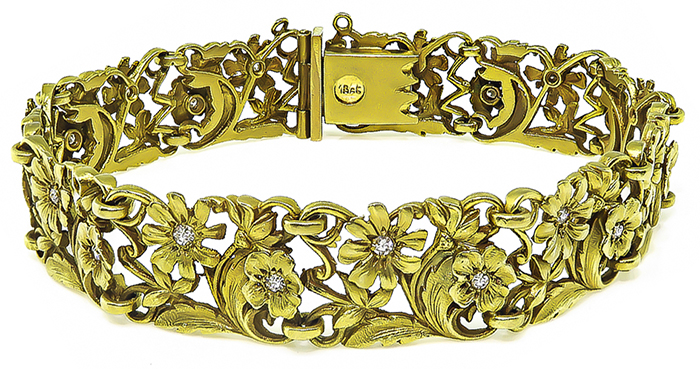 Vintage 0.40ct Diamond Gold Bracelet