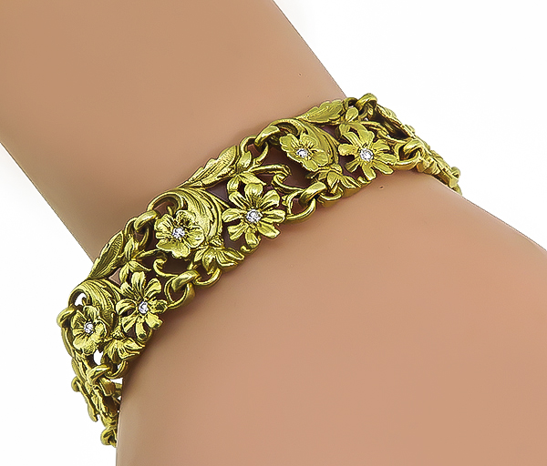 Vintage 0.40ct Diamond Gold Bracelet