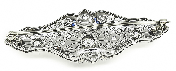 Diamond Platinum Art Deco Pin