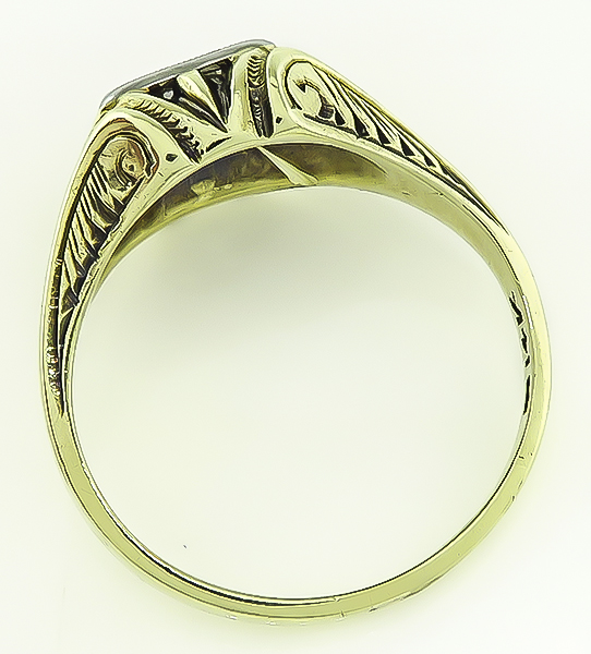 GIA Certified 0.66ct Diamond Victorian Men's Ring
