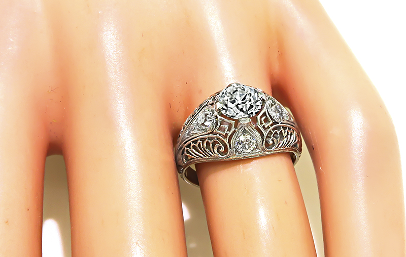 Edwardian 0.89ct Diamond Engagement Ring