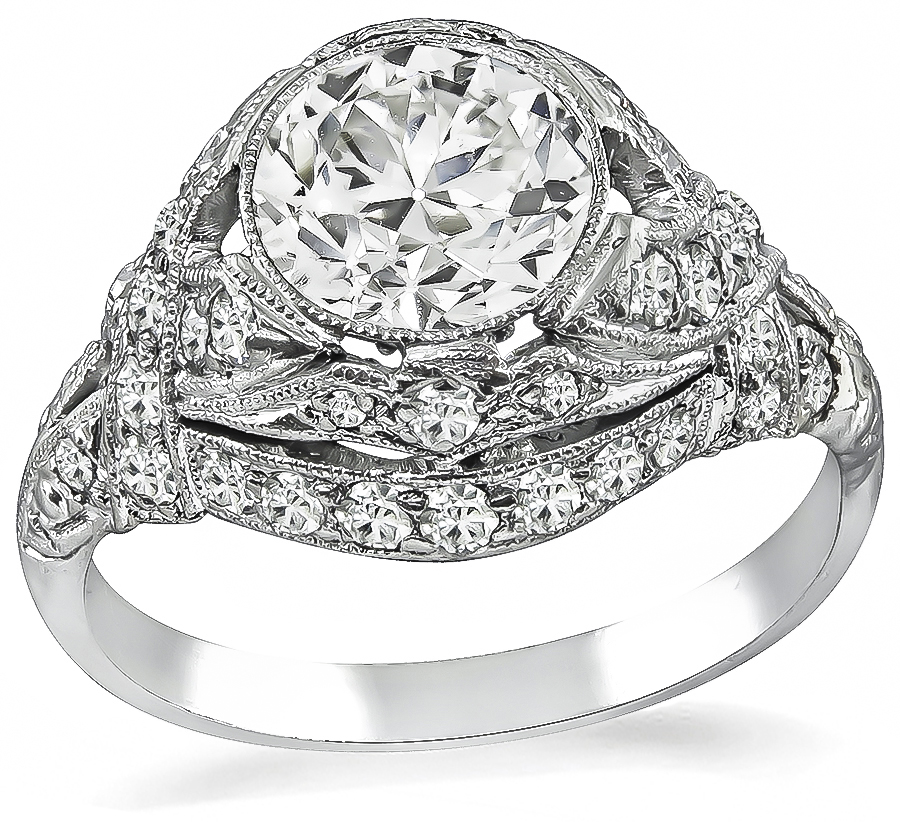 Vintage GIA Certified 1.00ct Diamond Engagement Ring