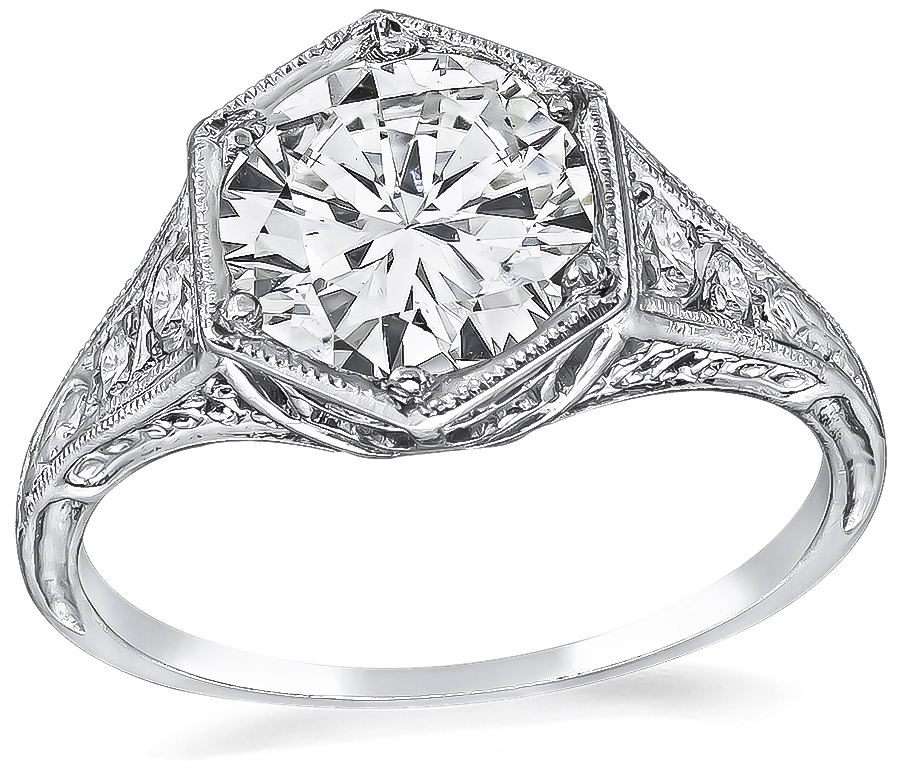 Vintage GIA Certified 1.57ct Diamond Engagement Ring