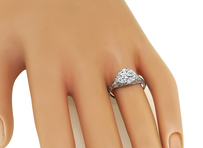 Vintage GIA Certified 1.89ct Diamond Engagement Ring