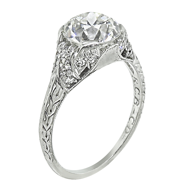 Vintage GIA Certified 1.89ct Diamond Engagement Ring