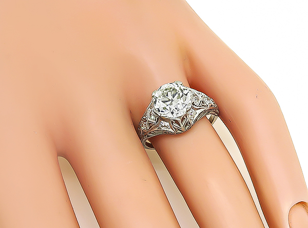 Vintage GIA Certified 2.24ct Diamond Engagement Ring
