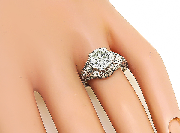 Vintage GIA Certified 2.24ct Diamond Engagement Ring