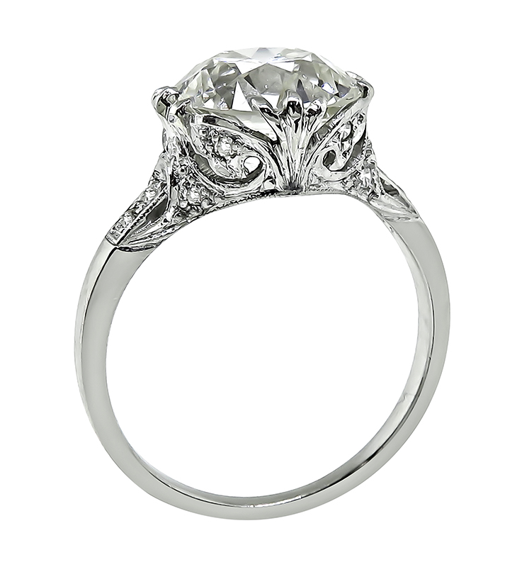 Estate EGL Certified 4.20ct Diamond Engagement Ring