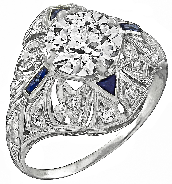 Vintage GIA Certified 1.52ct Diamond Engagement Ring