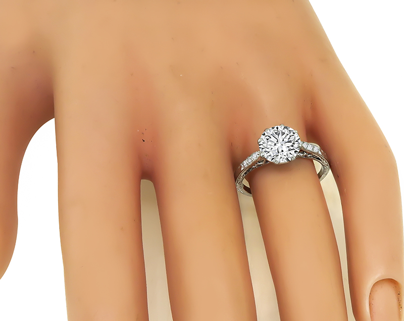 Vintage GIA Certified 1.96ct Diamond Engagement Ring