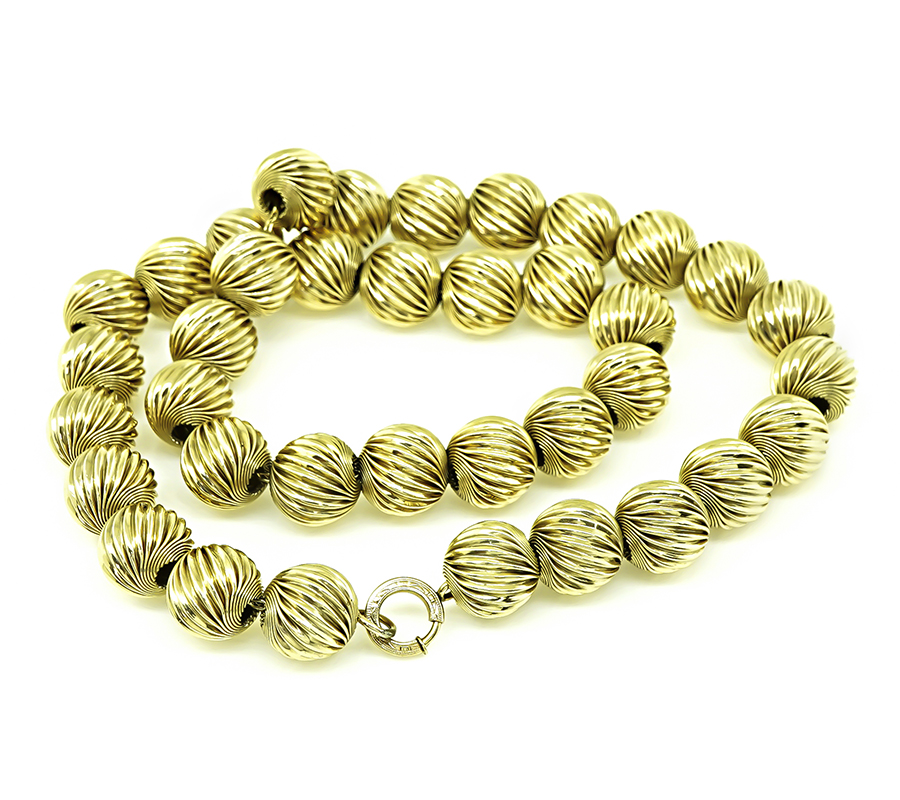 1940s Gold Bead Necklace