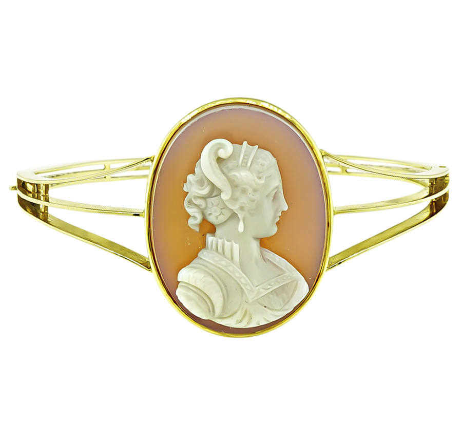 Vintage Gold Cameo Bangle