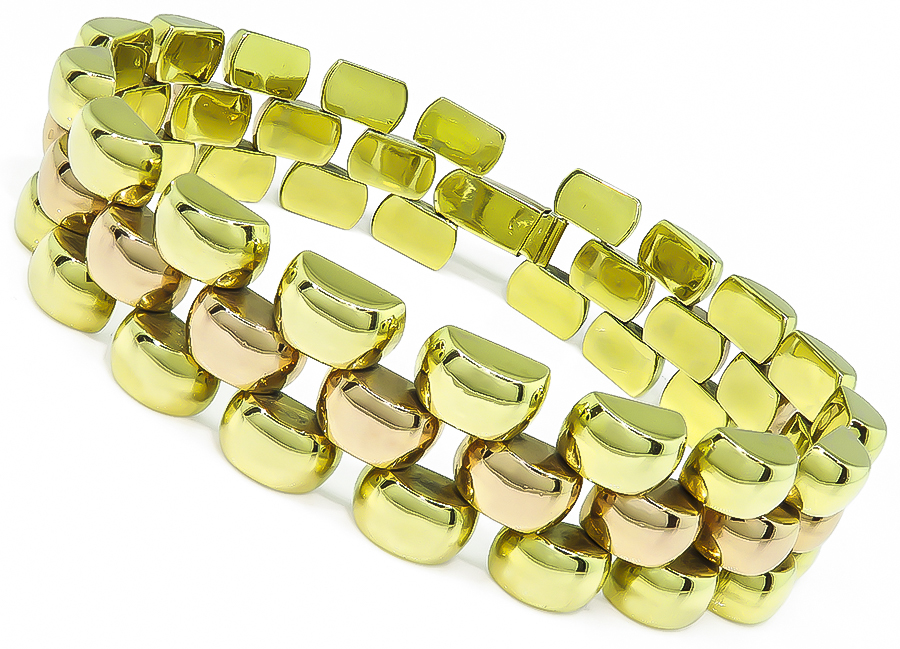 Vintage Two Tone Yellow and Pink Gold Bracelet