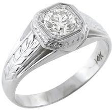 diamond 14k white gold men's ring 1