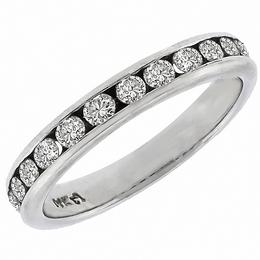 diamond 14k white gold  wedding band 1