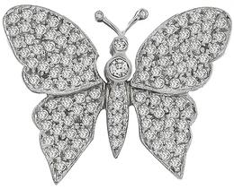 2.50ct Diamond Gold Butterfly Pin Photo 1