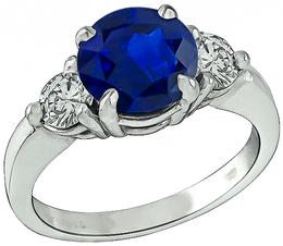 2.66ct Sapphire 0.70ct Diamond Engagement Ring Photo 1