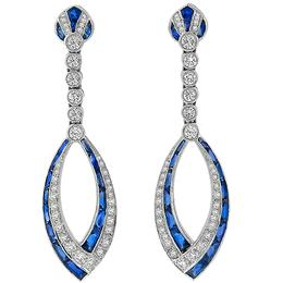  sapphire diamond of 18k white gold earrings 1
