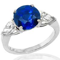 3.65ct Sapphire 0.80ct Diamond Engagement Ring 