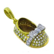 diamond 18k yellow and white gold charm pendant 1