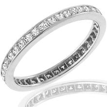 Antique 1920s 0.90ct Round Brilliant Diamond Eternity Platinum Wedding Band