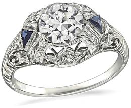 Art Deco 0.89ct Diamond Engagement Ring