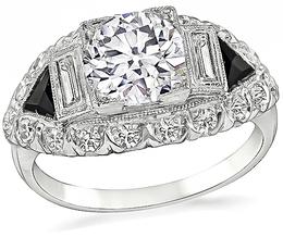 Art Deco GIA Certified 1.61ct Diamond Engagement Ring