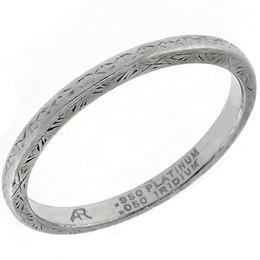 Art Deco Platinum  Wedding Band