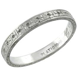 Art Deco Platinum Wedding Band