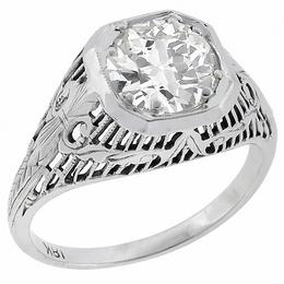 diamond 18k white gold engagement ring  1