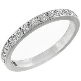 Estate 0.5ct Round Brilliant Cut Diamond 14k White Gold Wedding Band 